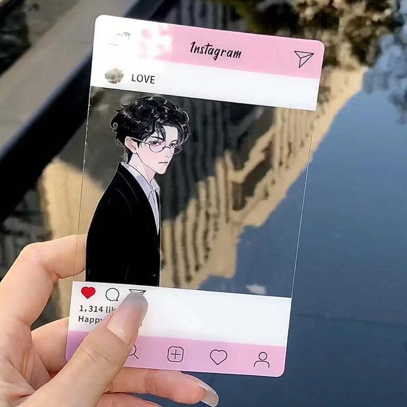 开窗式透明pet塑料表白卡片批发 pvc动漫周边透卡 贵宾会员透明卡