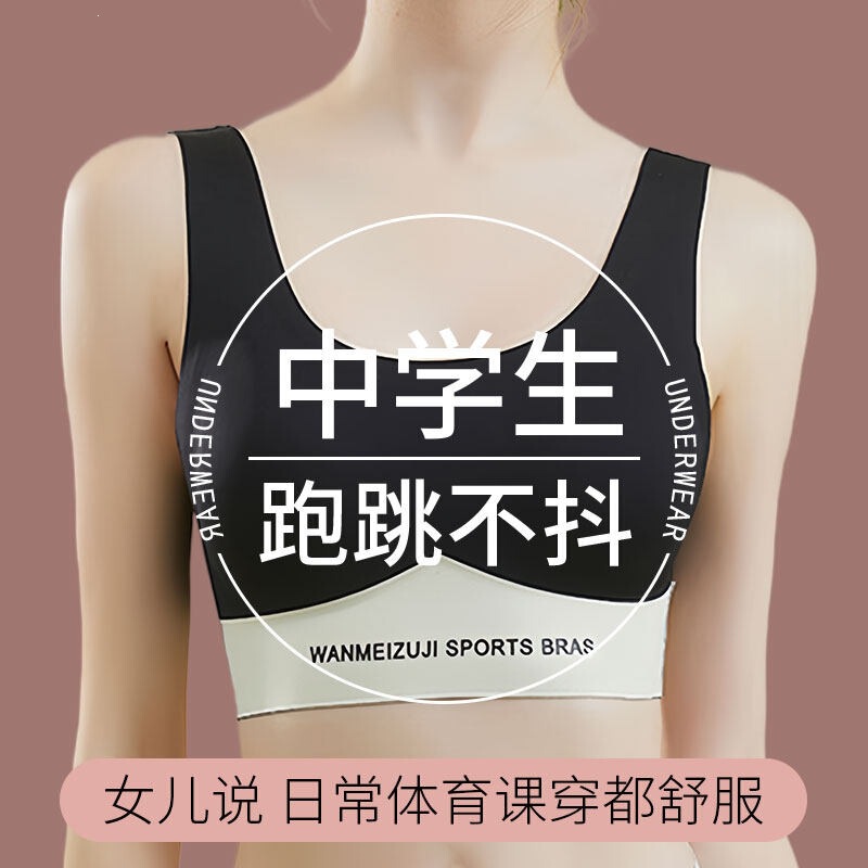 Sports Bra for Female Junior High and High School Students, High-Intensity Shock-Proof Running Vest That Reduces the Appearance of the Bust, Suitable for 18-Year-Old Girls, Size 16 Sports Bra for Female Junior High and High School Students, High-Intensity Shock-Proof Running Vest That Reduces the Appearance of the Bust, Suitable for 18-Year-Old Girls, Size 16