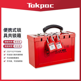 Tokpca Portable Common Lock Box Industrial Shutdown and Maintenance Safety Lock Metal Satchel Management Box Common Lock X01
