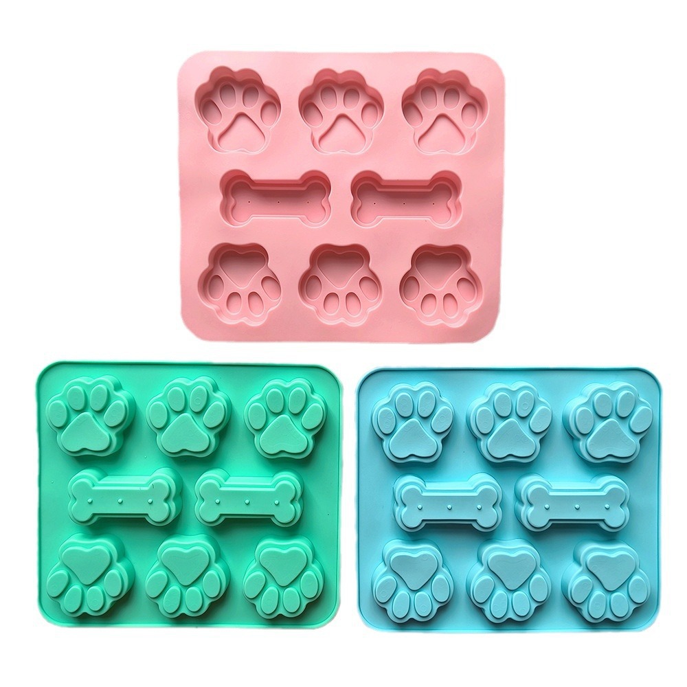 Silicona 6 con hueso de garra de gato 78 molde de chocolate galletas de bricolaje mousse molde para hornear pastel de pudín de caramelo