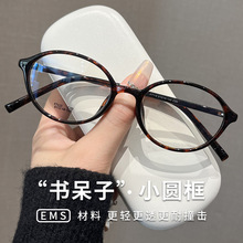 韩系书呆子眼镜架近视眼镜女高级感丹阳配镜幼圆素颜眼镜框批发