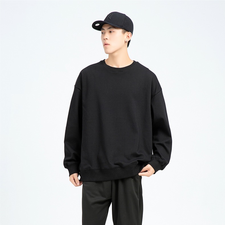 Sudadera de cuello redondo con hombros caídos de terciopelo Silver Fox, con logo estampado, uniforme de equipo, camiseta cultural para eventos, texto bordado, corte holgado.