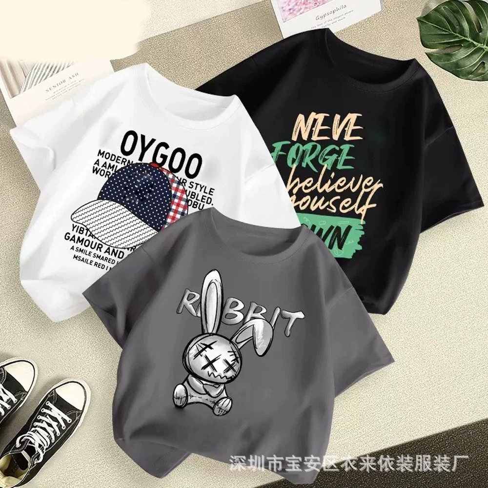 (Кросс-бордер торговля), детская летняя мультфильм short sleeve футболка, корейский стиль, с коротким рукавом