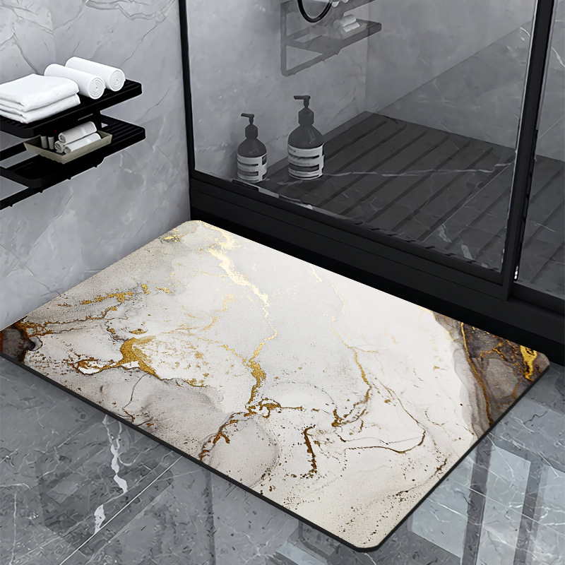 Cross-Border Light Luxury High-End Gold-Plated Bathroom Diatomaceous Earth Floor Mat, Water-Absorbent Non-Slip Mat for Shower Room, Dirt-Resistant and Wear-Resistant Foot Mat Cross-Border Light Luxury High-End Gold-Plated Bathroom Diatomaceous Earth Floor Mat, Water-Absorbent Non-Slip Mat for Shower Room, Dirt-Resistant and Wear-Resistant Foot Mat