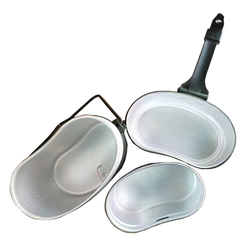 Fábrica al por mayor 79 alemán militar al aire libre camping caja de almuerzo de tres piezas climatizada aleación de aluminio caja de almuerzo portátil