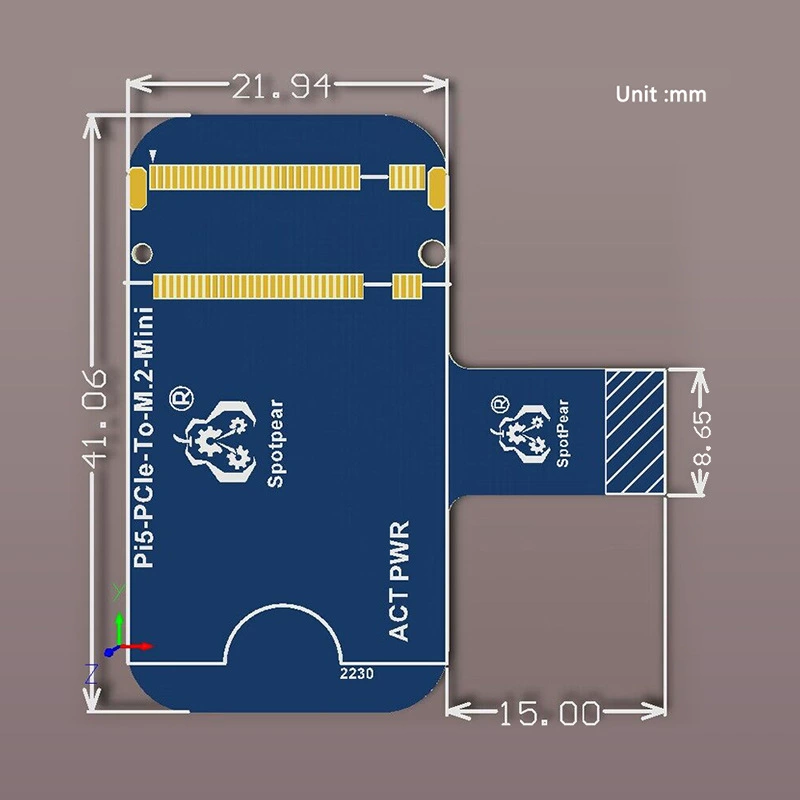Мини-ПК Raspberry Pi 5-го поколения: модуль PCIe-to-M.2 NVMe Pi5, SSD 2230, платформа расширения твердотельного накопителя, FPC