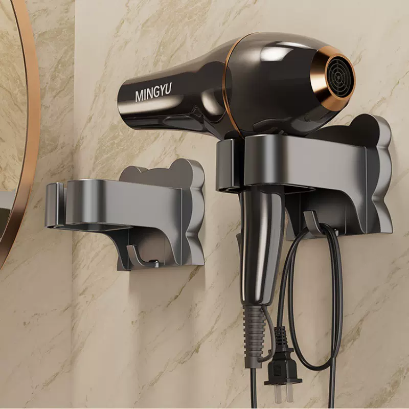 吹风机收纳置物架免打孔卫生间电吹风固定挂架浴室壁挂式风筒支架