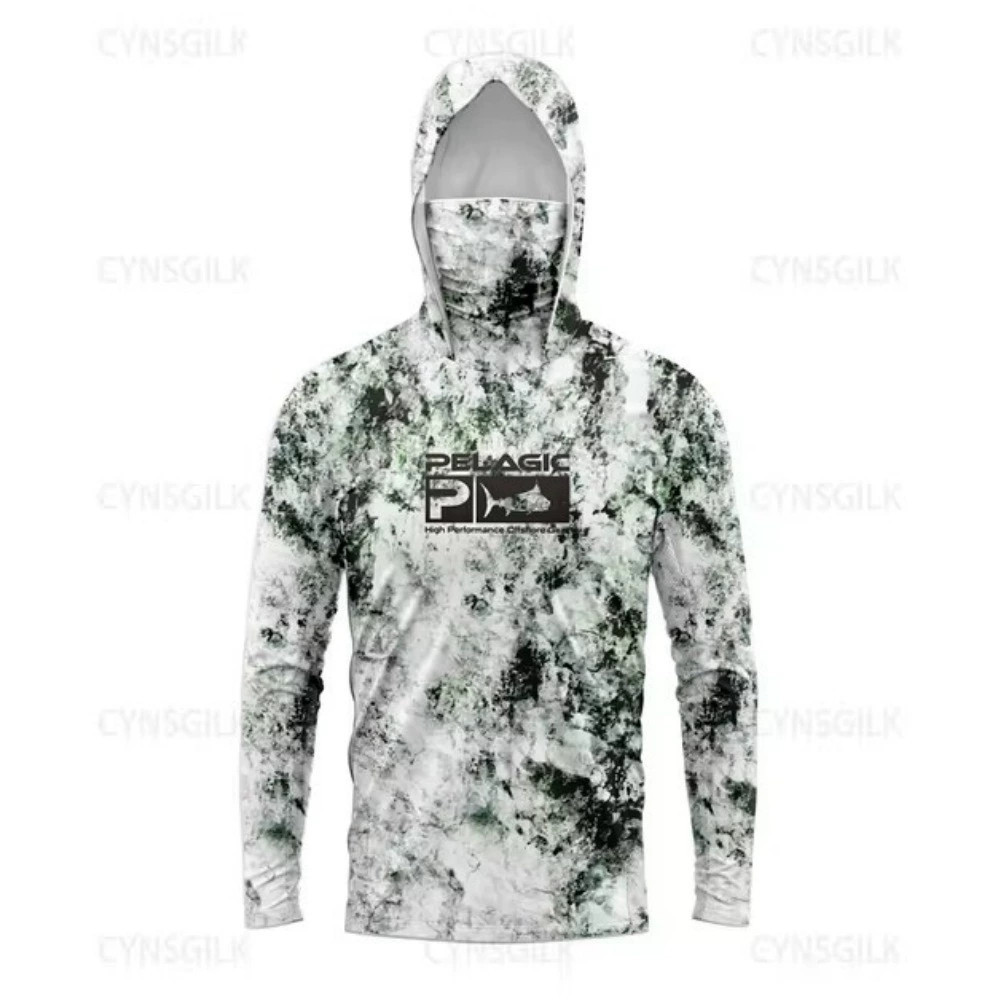 Pelagic Sun Protection Fishing Clothing Long-Sleeved Hooded Quick-Drying Men's and Women's Anti-Uv Ice Silk Summer Sun Protection Clothing Factory