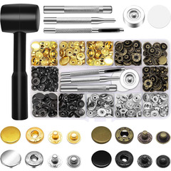 120 sets of 4-color 12.5mm four-leaf clover fasteners with tool box for clothing and bag snaps, code 633