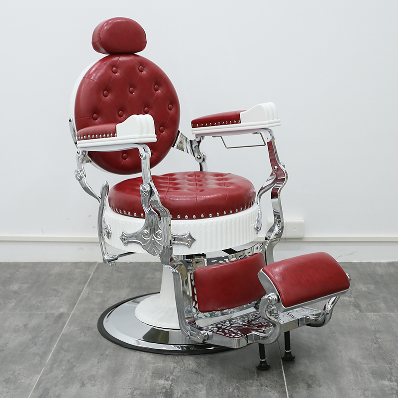 Sillón de barbero vintage para cortes de pelo, sillón de salón reclinable, sillón de barbero para hombres, sillón giratorio. image 14