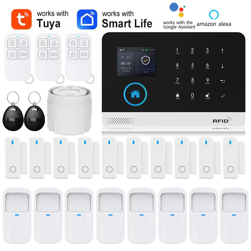 Villa Security Intelligent Wifi Gsm Wireless Home Security Alarm System Burglar Alarm Kit App Control