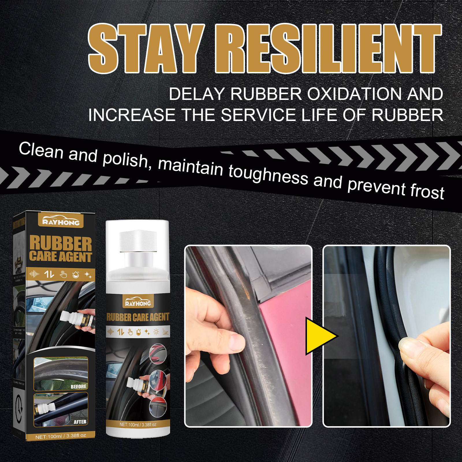 Rayhong Car Rubber Maintenance Agent Car Rubber Maintenance Cleaning Anti-Aging Glazing Decontamination Protective Agent