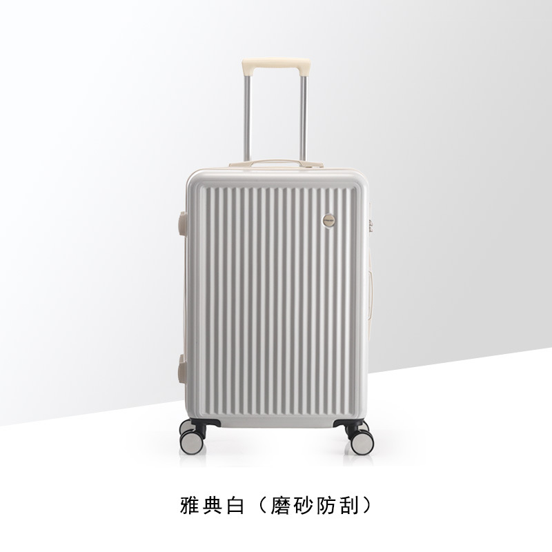 Cubierta delantera abierta equipaje viaje de negocios caja de contraseña caja de embarque caso de la carretilla del estudiante rueda universal caja de cuero al por mayor