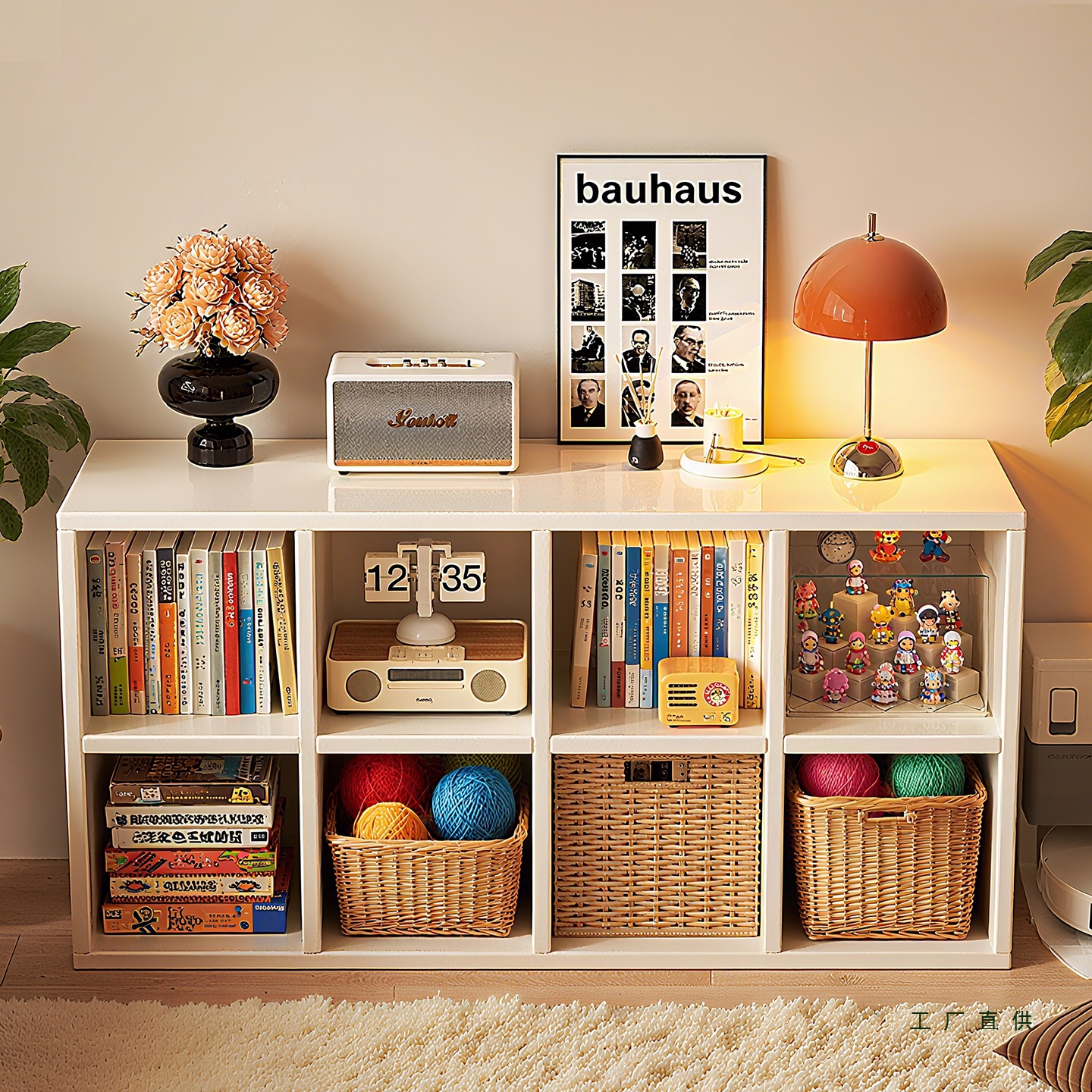 Grid Cabinet Solid Wood Free Combination Bookcase Kalek Bookshelf Kindergarten Japanese-Style Floor-Standing Storage Storage Grid Cabinet