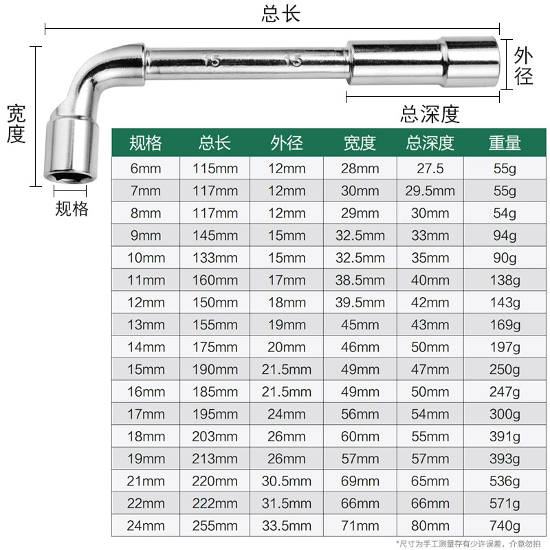 L shaped sleeve wrench milling mouth perforation sleeve 7 -character cigarette bucket sleeve outer hexagonal wrench wearing a heart elbow sleeve