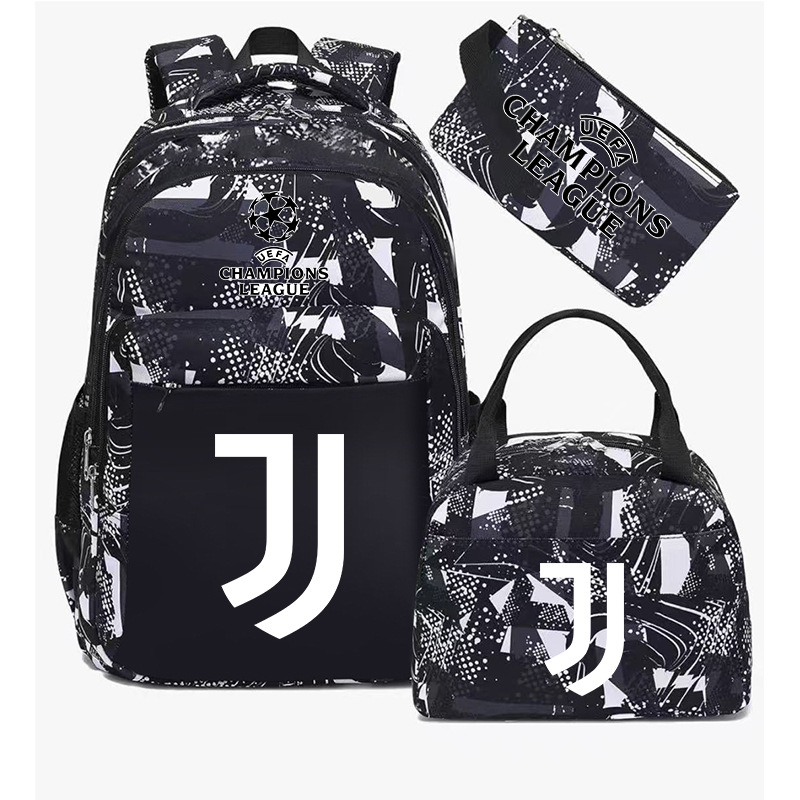 Aficionados al fútbol del Real Madrid Chelsea estudiantes de primaria alrededor de la mochila del Bayern mochila de tres piezas de gran capacidad