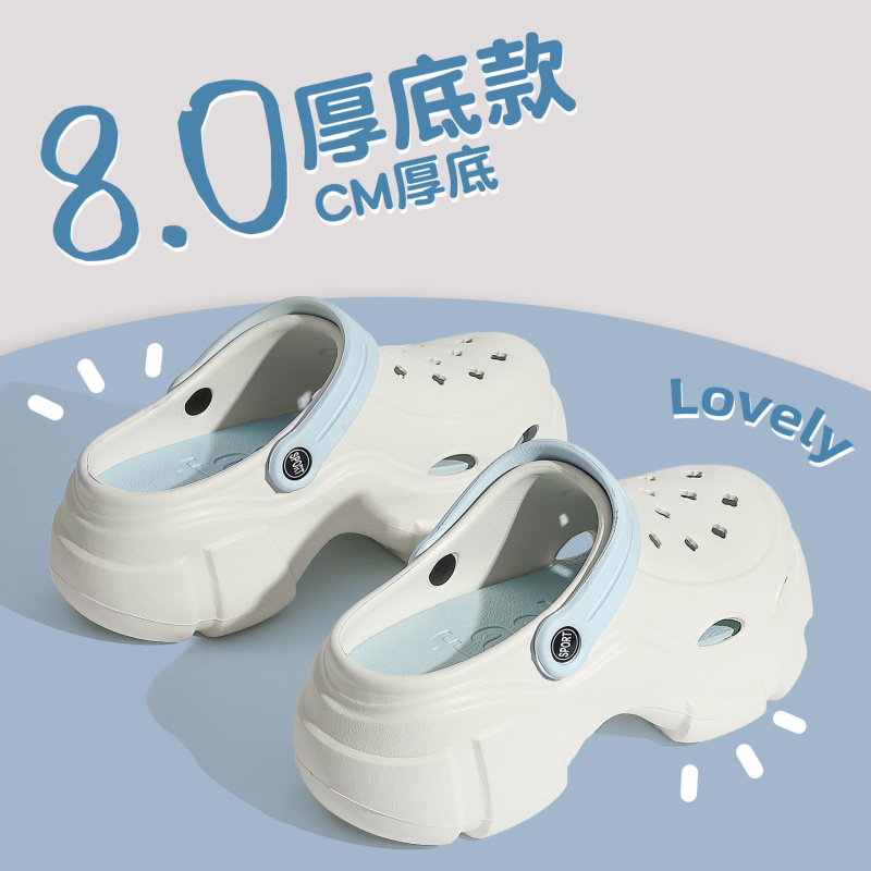 孕妇防滑洞洞鞋女款沙滩足弓支撑eva防臭厚底包头凉鞋夏季外穿女|undefined