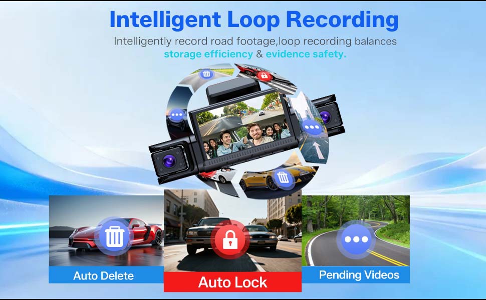 4G Remote Monitoring Quad-Camera 3inch Dash Cam with ADAS Blind Spot Warning and Fatigue Driving Sentry Mode
