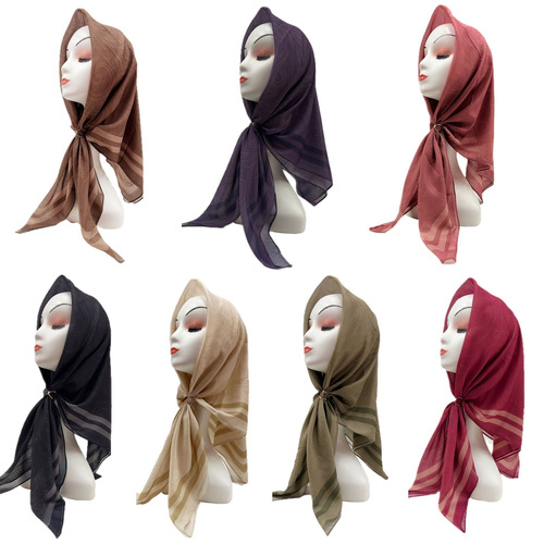 Headscarf Ethnic Style Malaysia Eastern Oriental Scarf 90% Pure Color Headwear Qinghai Xinjiang Chiffon Printed Scarf