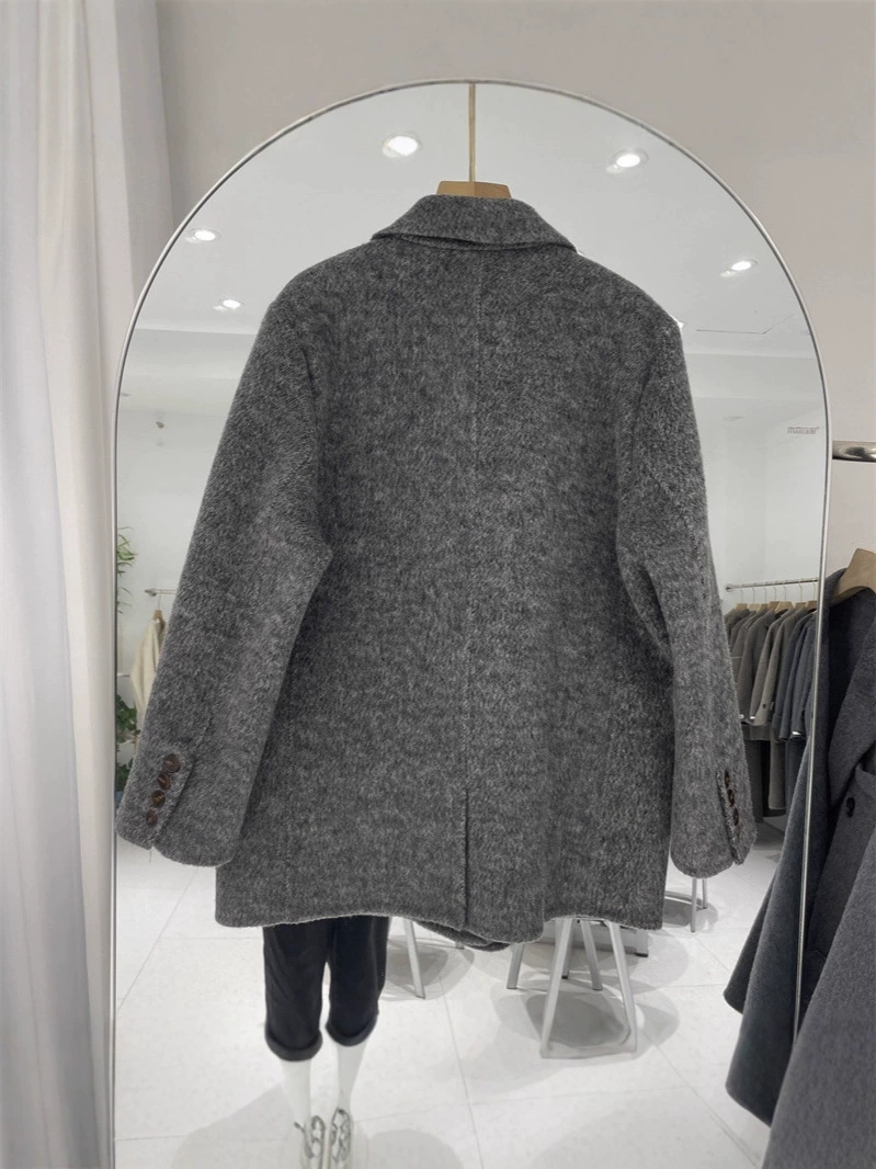 Двустороннее шерстяное пальто, зимний классический костюм, стиль Chanel