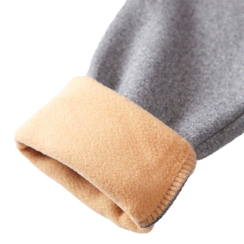 23 ребенка осень и зима Новые утолщенные Леггинсы на флисовой подкладке для маленьких и средних девочек Однотонные теплые домашние штаны с буквенным принтом