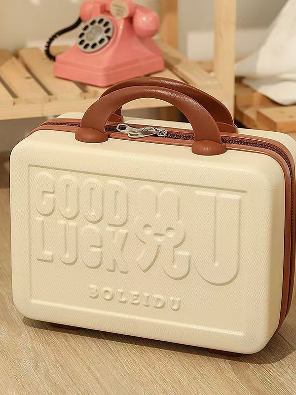 Maleta de mano pequeña caja de maquillaje dulces 14 pulgadas mini mini mini fresco portable maleta de viaje de mujer
