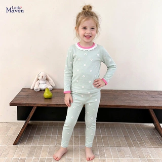 Little maven欧美风女童家居服可爱休闲儿童睡衣套装秋季长袖秋衣