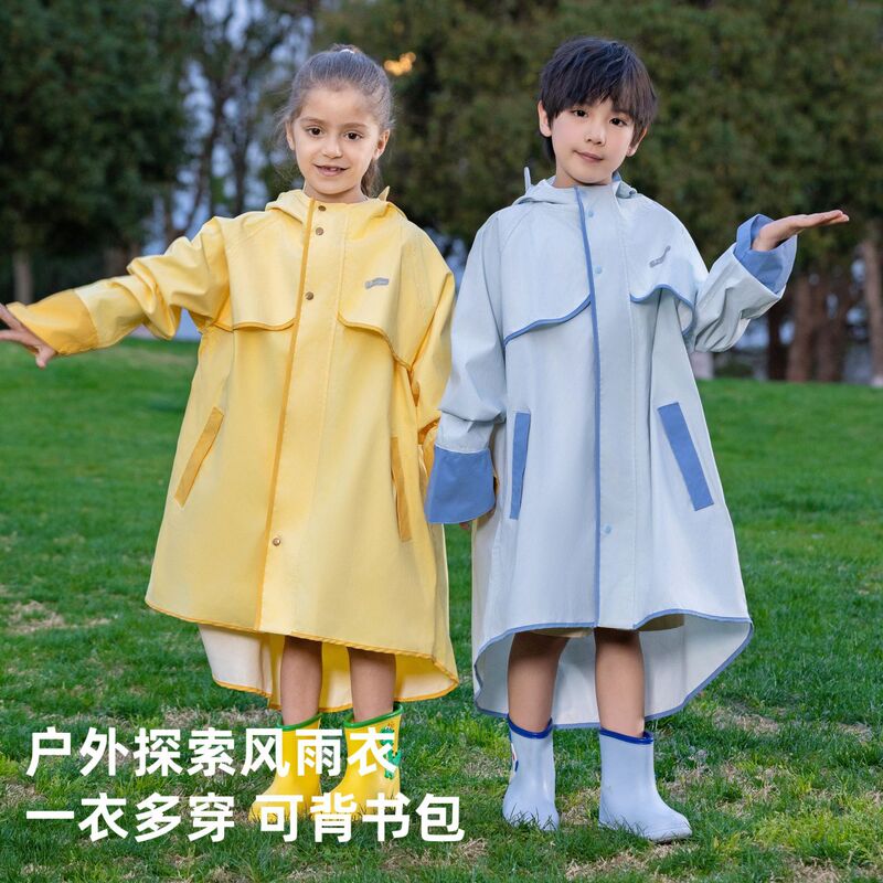 Children's Raincoat for 6-12-Year-Old Primary School Students, with a Special Backpack Compartment, Long Full-Body Rain Poncho for Boys and Girls, Suitable for Heavy Rain Children's Raincoat for 6-12-Year-Old Primary School Students, with a Special Backpack Compartment, Long Full-Body Rain Poncho for Boys and Girls, Suitable for Heavy Rain
