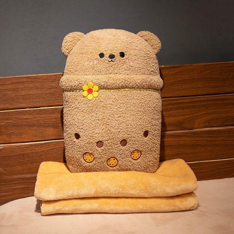 다크 브라운 곰 베개 담요 1*1.7 m 0.6kg