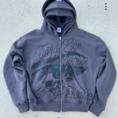 2024 Fermuarlı Kapüşonlu Sweatshirt, İnternet Ünlülerinin Kapüşonlu Hırkası, Yeni Baskılı Üst Ceket, Çok Satan İndirim_voghion.com