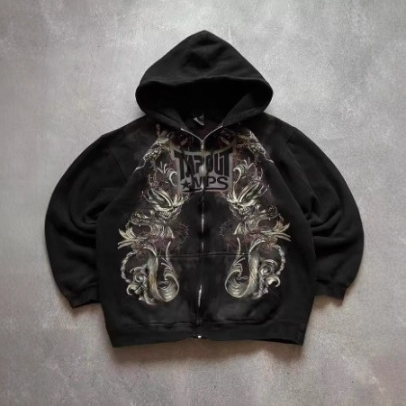 American Trendy Personalized Printed Sweatshirt Harajuku Jacket Gothic Style Men's and Women's Same Style 3D Printed Sweatshirt