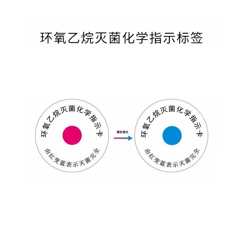 Индикаторная карта стерилизации этиленоксидом EO, этикетка с изменением цвета: красный становится синим, оранжевый — зеленым. Прямые поставки с завода.