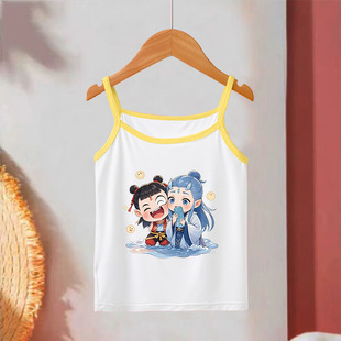 Girls' Pure Cotton Children's Nezha Ao Bing Vest Summer New Style Baby Girl Chinese Trendy Sleeveless Tank Top