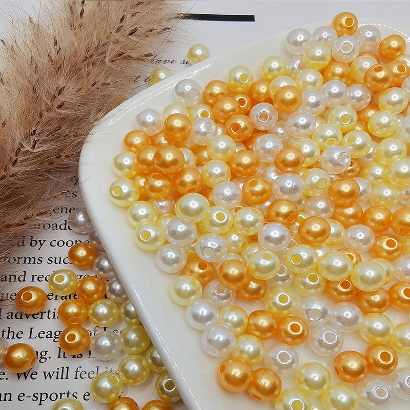 Perlas de color resaltadas perforadas perlas de plástico ABS DIY material de bolsas hechas a mano accesorios accesorios al por mayor image 11