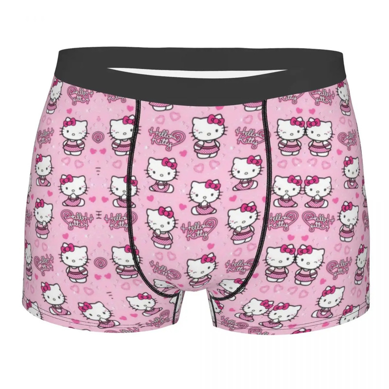 Cute Sanrio Hello Kitty Boxers Hello Kitty Anime Shorts Men's Underwear Breathable Boxers
