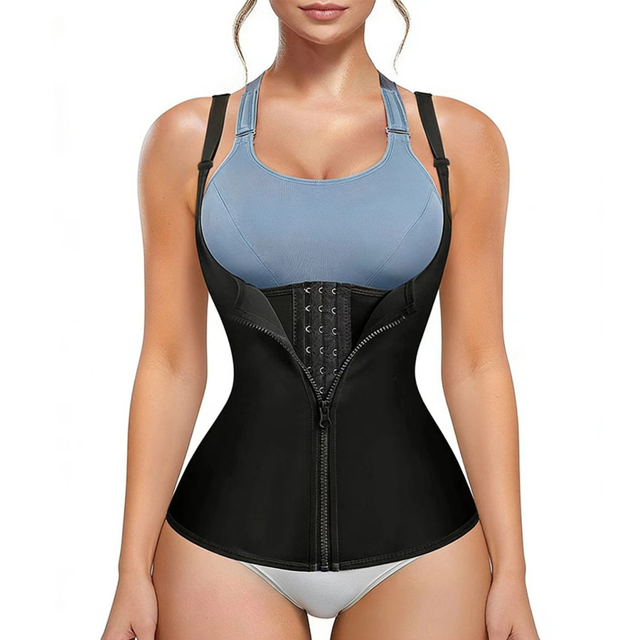 Faja moldeadora con botones y tirantes para mujer, cinturón de compresión deportivo para adelgazar la cintura, prenda moldeadora de cuerpo. image 3