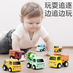 Children's toy mini colorful traffic engineering team return alloy car model can match parking lot car toy