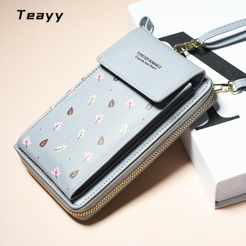 Creative 2022 Fashion Korean Style Single Shoulder Crossbody Bag Large Capacity Women's Wallet Long Length Solid Color Phone Bag