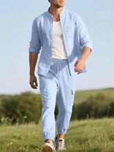 O 83263 Men's Linen Shirt Set ��ʿ������װ �羳ŷ������