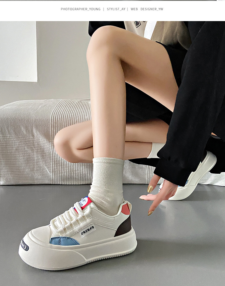 Petites chaussures blanches pour femmes, nouvelle collection d'automne pour étudiantes, édition coréenne, polyvalentes, décontractées, Instagram, chaussures tendance, semelle épaisse, chaussures de planche à la mode, 2024_voghion.com