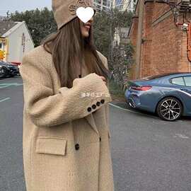 韩系甜美chic宽松显瘦轻奢感小香风纯色简约ins风西装服外套