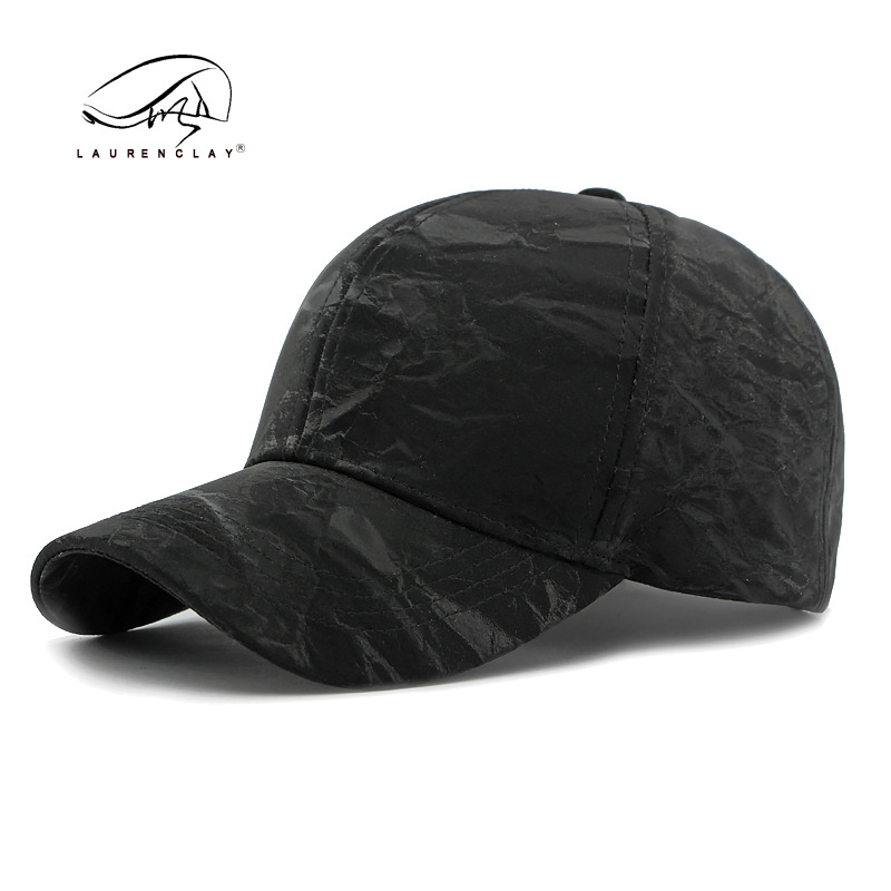 Estilo coreano de moda de primavera y otoño nuevo cepillado pu cuero duro superior gorra de béisbol hombres y mujeres casual todo partido sol-prueba casquillo hombres