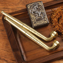 傳統老式銅煙斗銅煙袋中支卷煙煙絲兩用金屬旱煙桿男士八角鍋煙槍