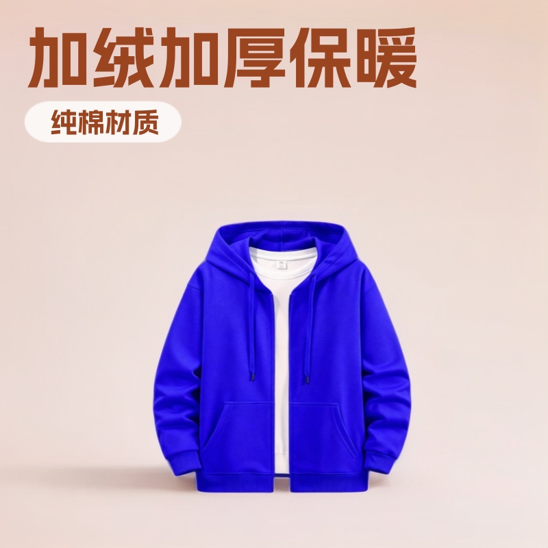 2025新款纯色外套ins加绒加厚长袖拉链NASA联名连帽开衫卫衣现货