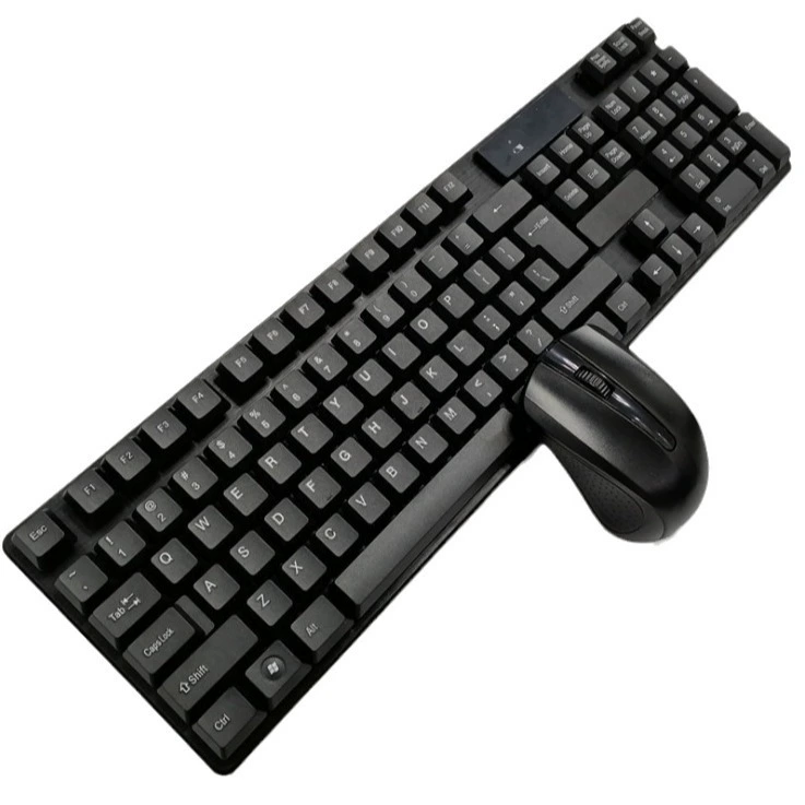 Wireless Keyboard and Mouse Set TJ-808, 2.4 GHz Compact Combo for Laptop