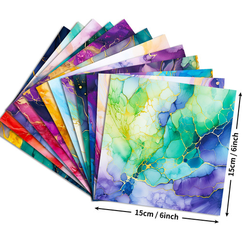 跨境12张/包紫绿鎏金素材纸ins风流行轻奢手工相册diy手帐素材纸