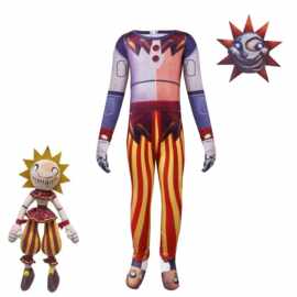 外贸热销太阳公仔连体衣万圣节派对玩具熊Cosplay服太阳小丑套装