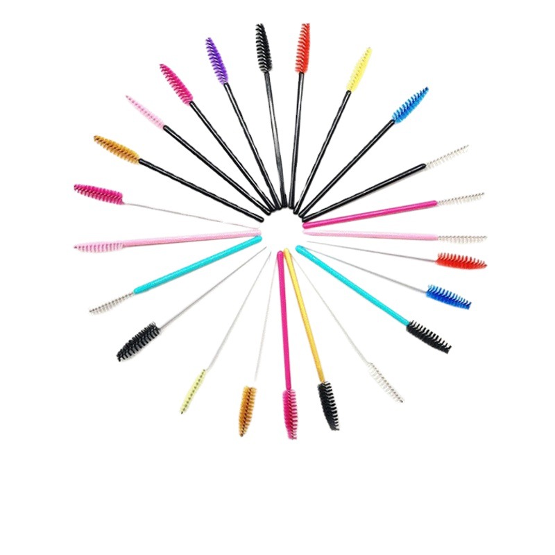 Beiqili disposable eyelash brush color handle nylon eyebrow brush solid rod makeup brush tool eyelash products