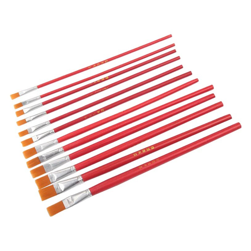 Оптовая продажа, кисть для масляной краски, красный столб, нейлоновые волосы, одиночная кисть для масляной краски, гуашь, акриловая живопись, пигментная ручка, ручка, деревянная кисть