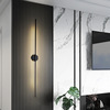 Modern minimalistic wall sconce for living room, linear light for bed, lantern, light luxury style